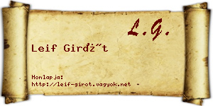 Leif Girót névjegykártya